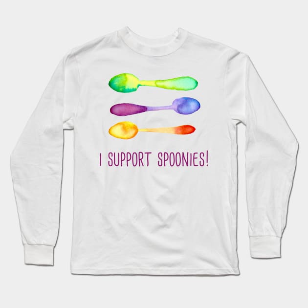 I Support Spoonies! Long Sleeve T-Shirt by KelseyLovelle